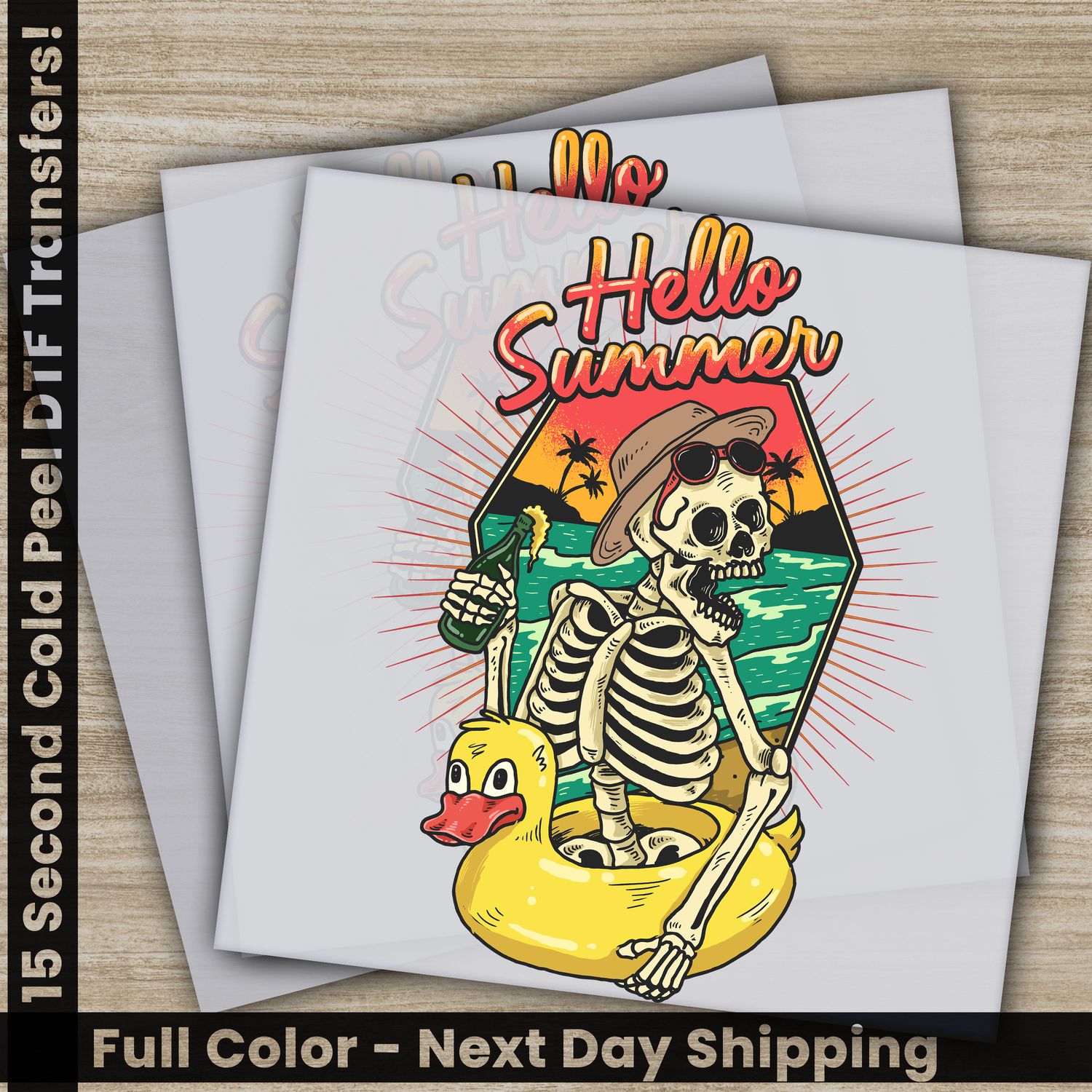 Hello Summer, Skeleton, Ready To Press DTF