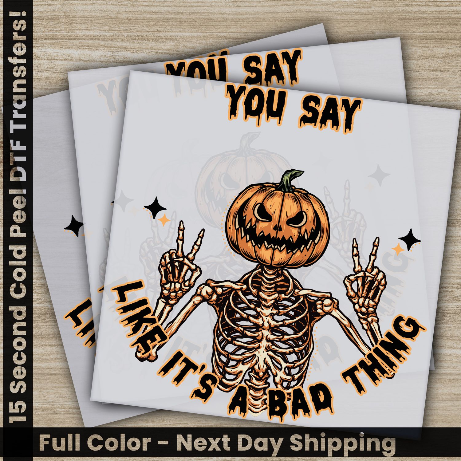 Halloween, Pumpkin, Skeleton, Ready To Press DTF