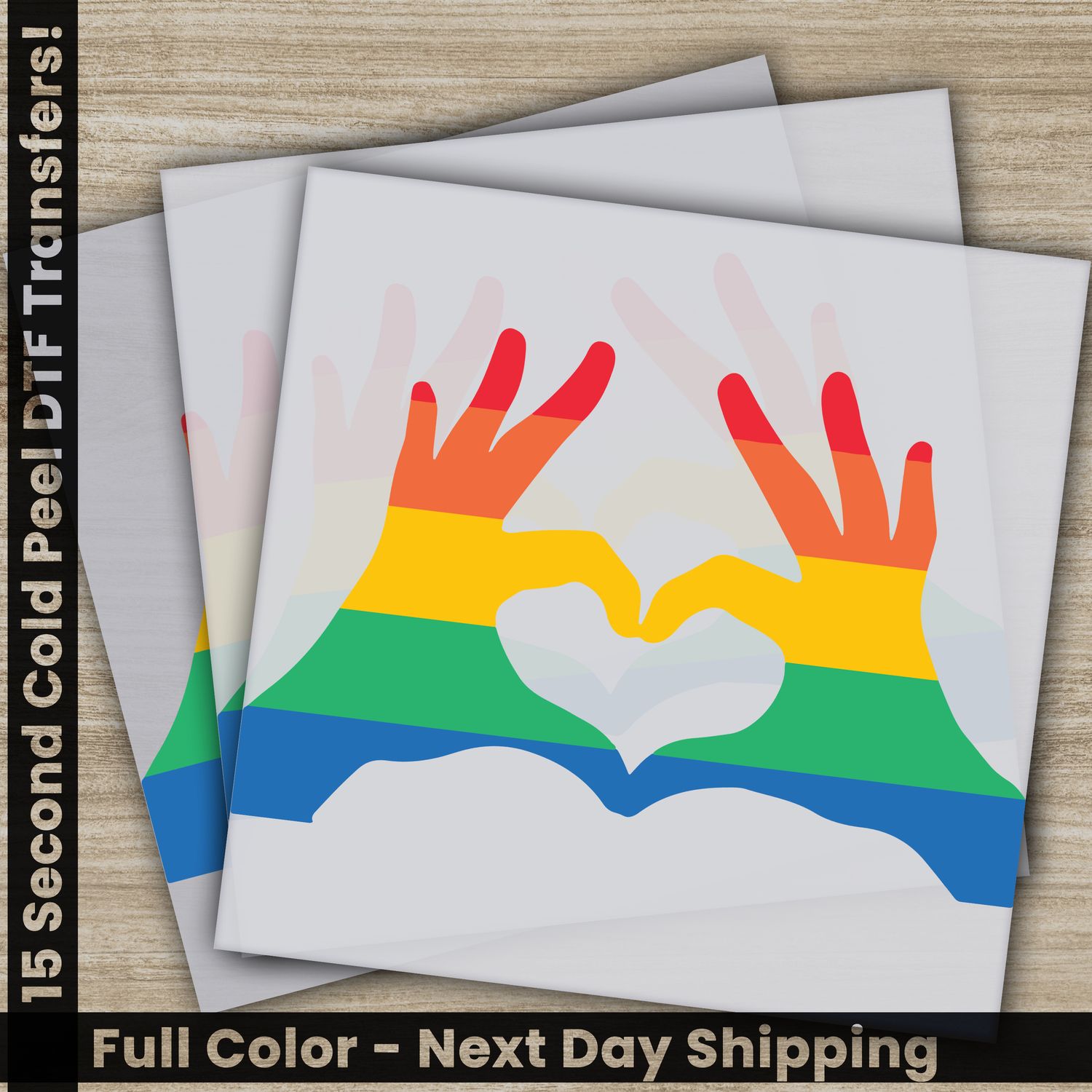 LGBTQ, Pride, Rainbow, Love, Heart, Ready To Press DTF