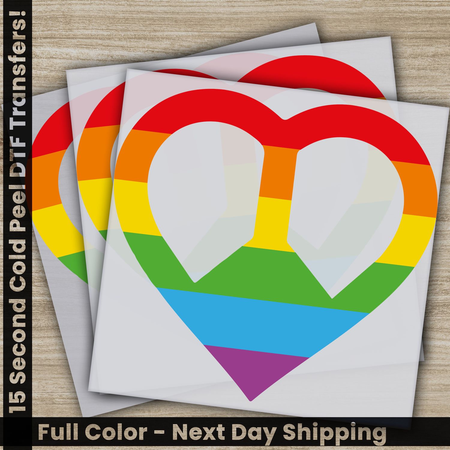 LGBTQ, Pride, Rainbow, Heart, Ready To Press DTF