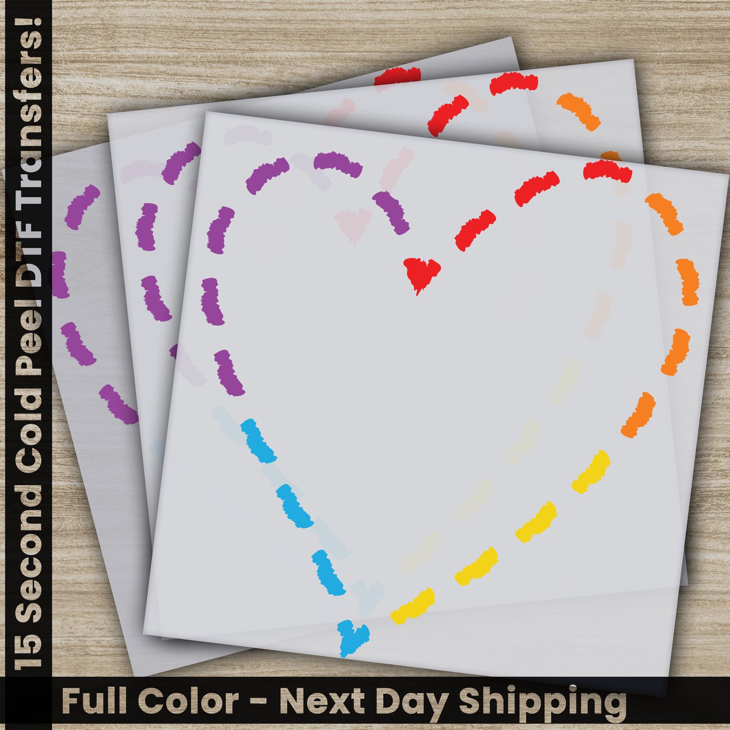 LGBTQ, Pride, Rainbow, Heart, Ready To Press DTF