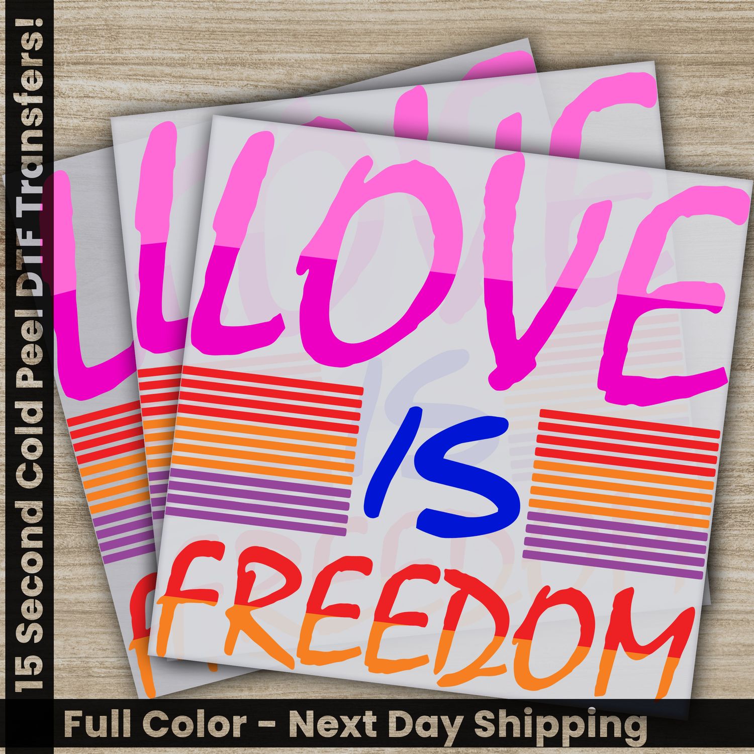 LGBTQ, Pride, Rainbow, Heart, Love Is Freedom, Ready To Press DTF