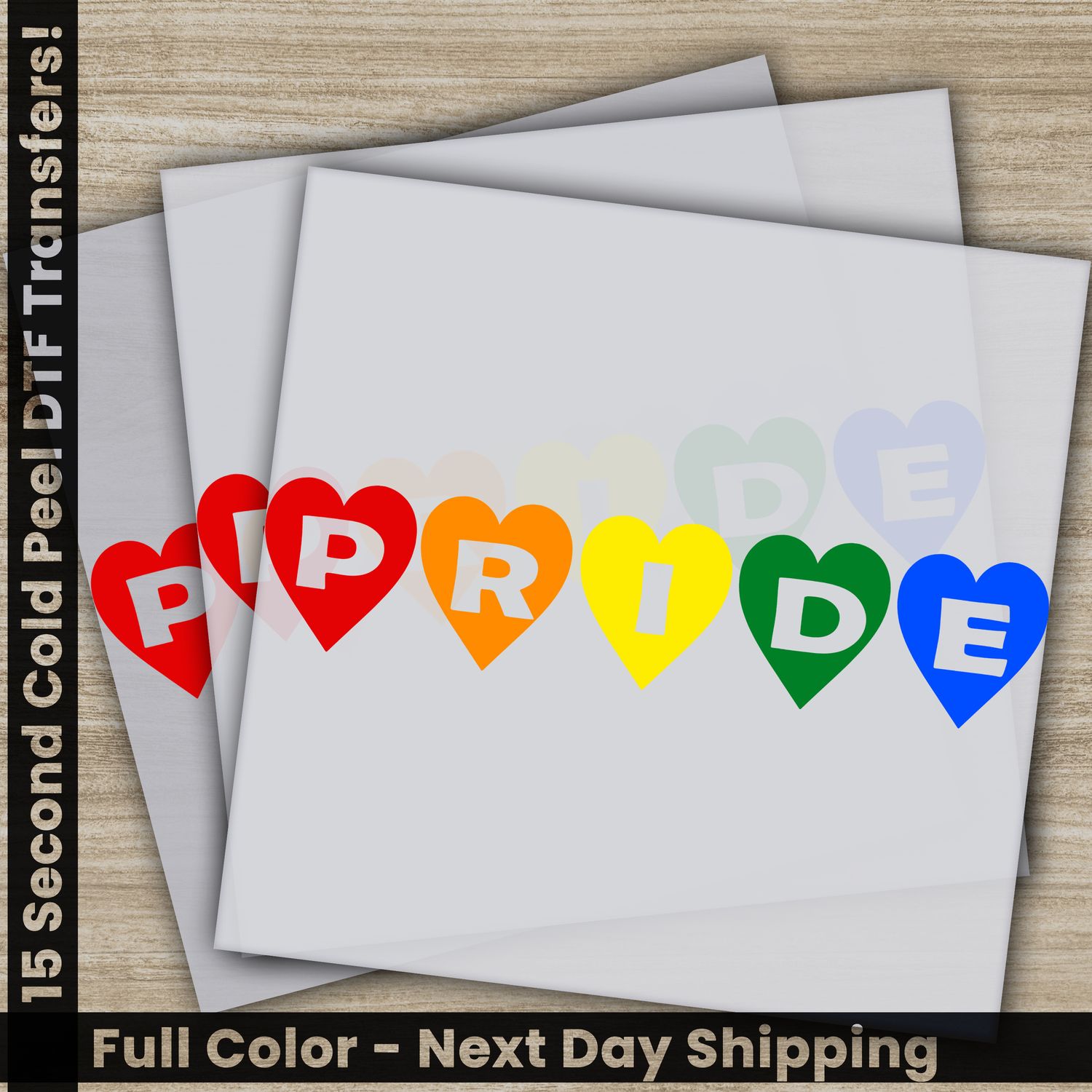 LGBTQ, Pride, Rainbow, Heart, Ready To Press DTF