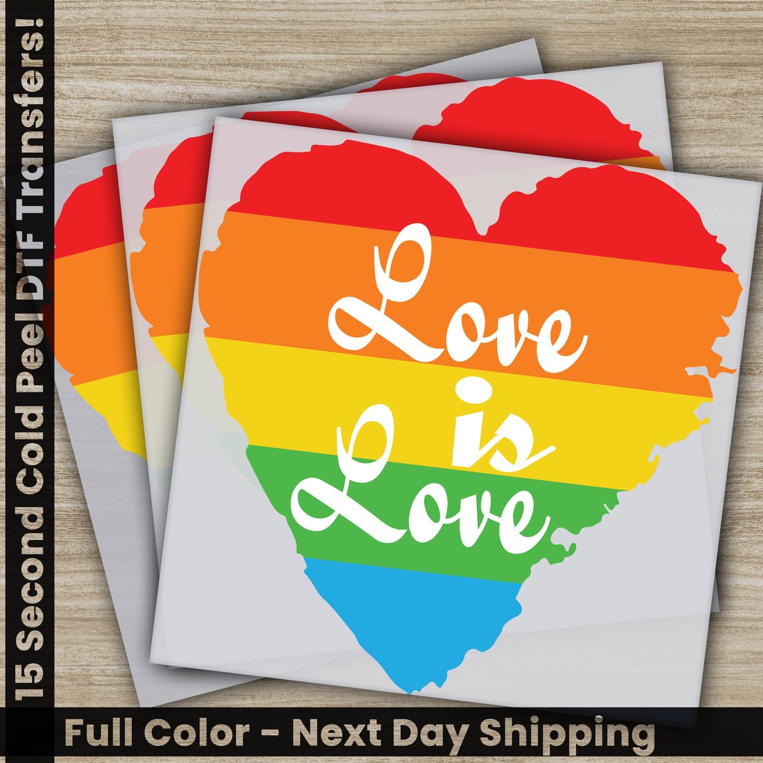 LGBTQ, Pride, Rainbow, Heart, Ready To Press DTF