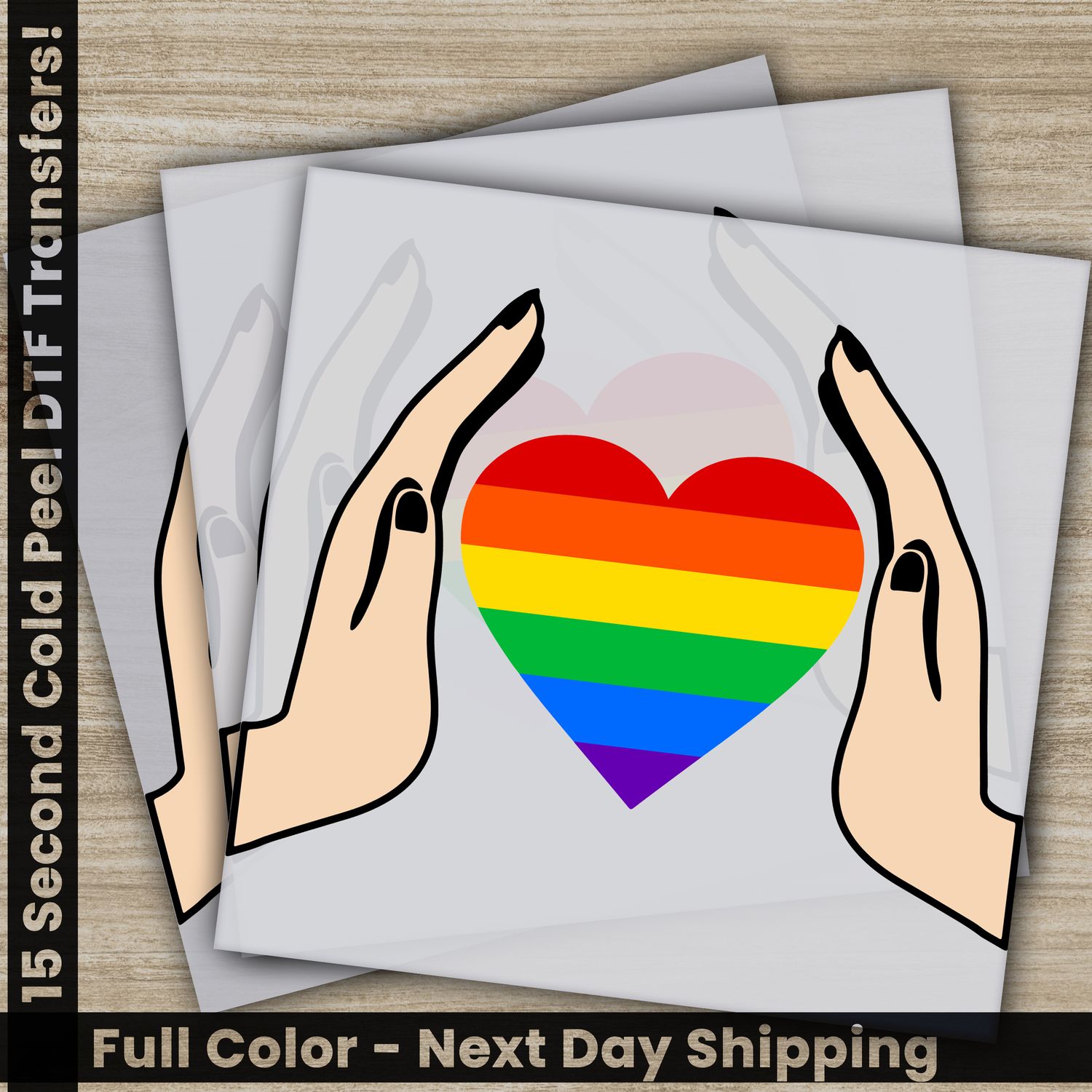 LGBTQ, Pride, Rainbow, Heart, Ready To Press DTF