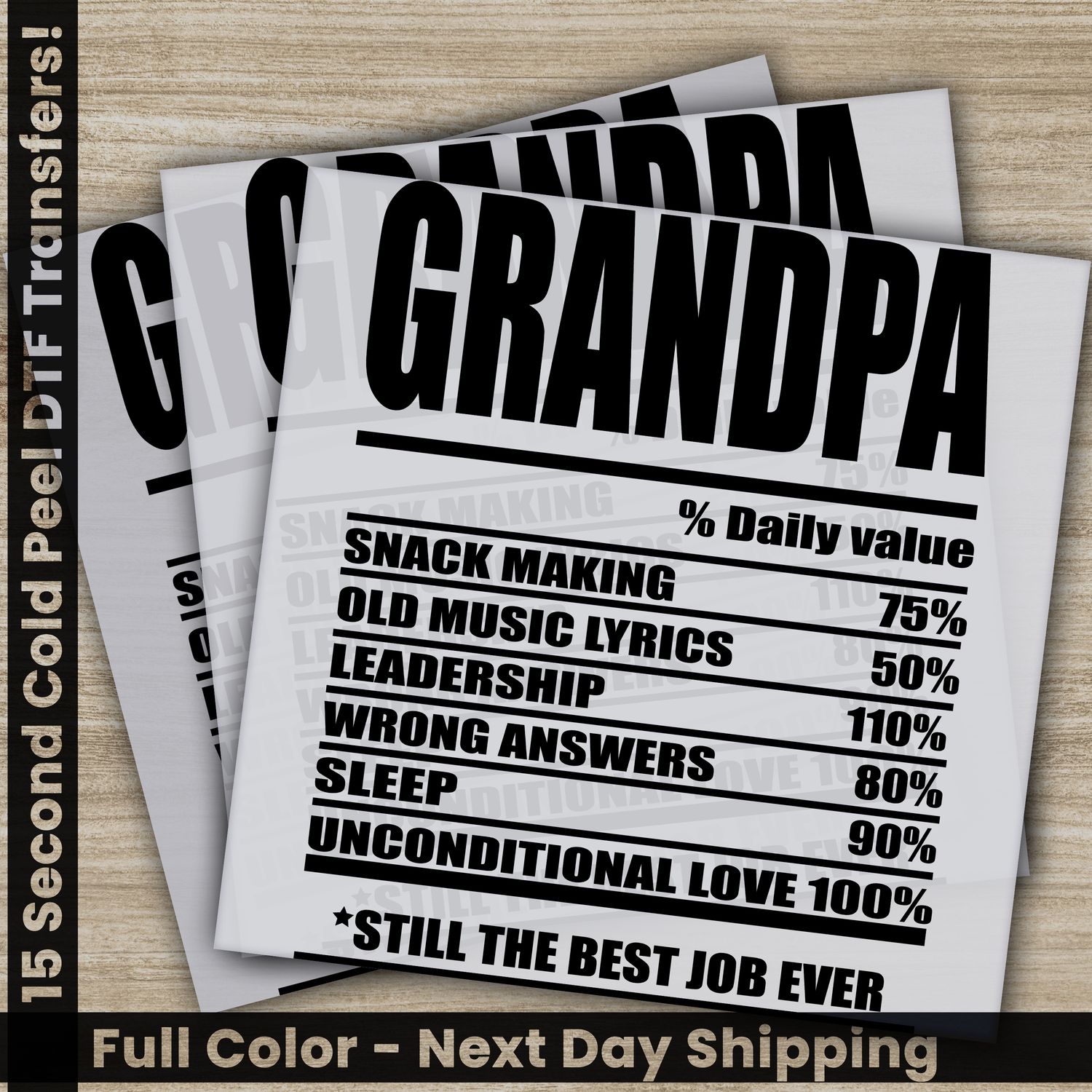Grandpa, Daddy, Dad, Ready To Press DTF