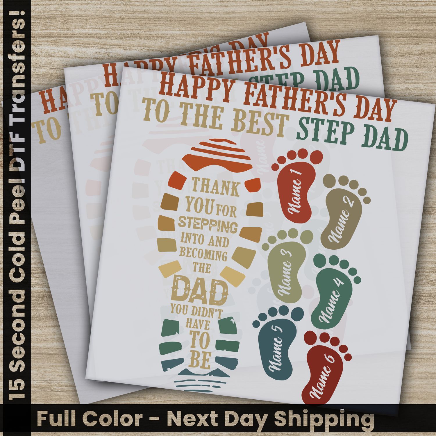 Custom, Papa, Dad, Daddy, Ready To Press DTF