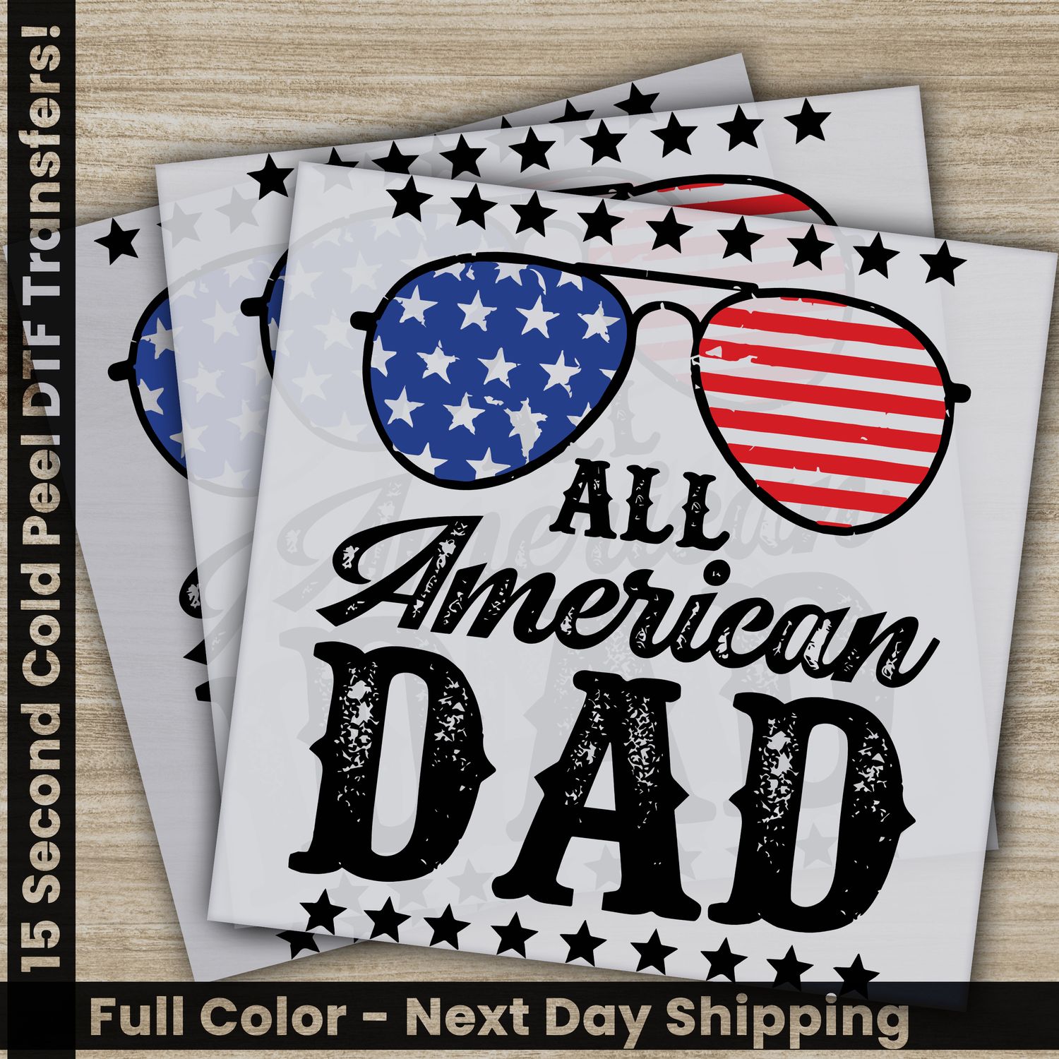 Papa, Dad, Daddy, Ready To Press DTF