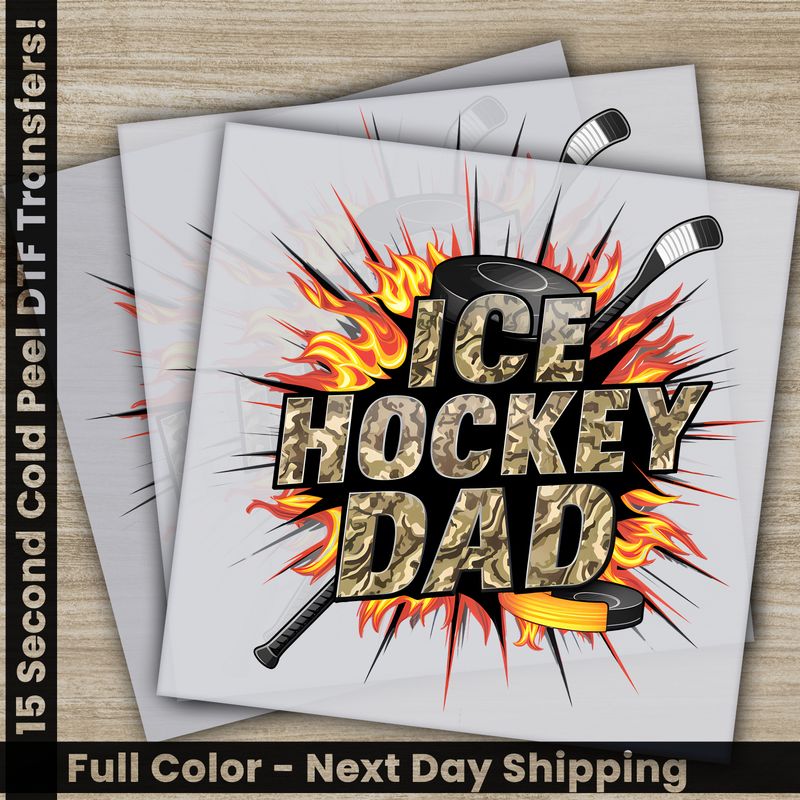 Ice Hockey Dad, Daddy, Ready To Press DTF