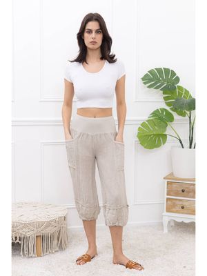 RABBIA LINEN CROPPED PANT