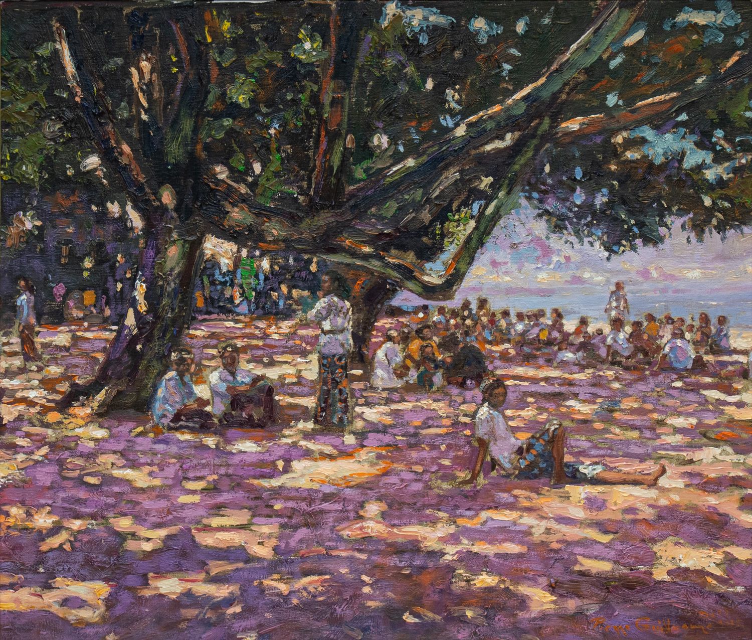 Pierre Guillaume, Under the trees, olieverf op canvas, 2025