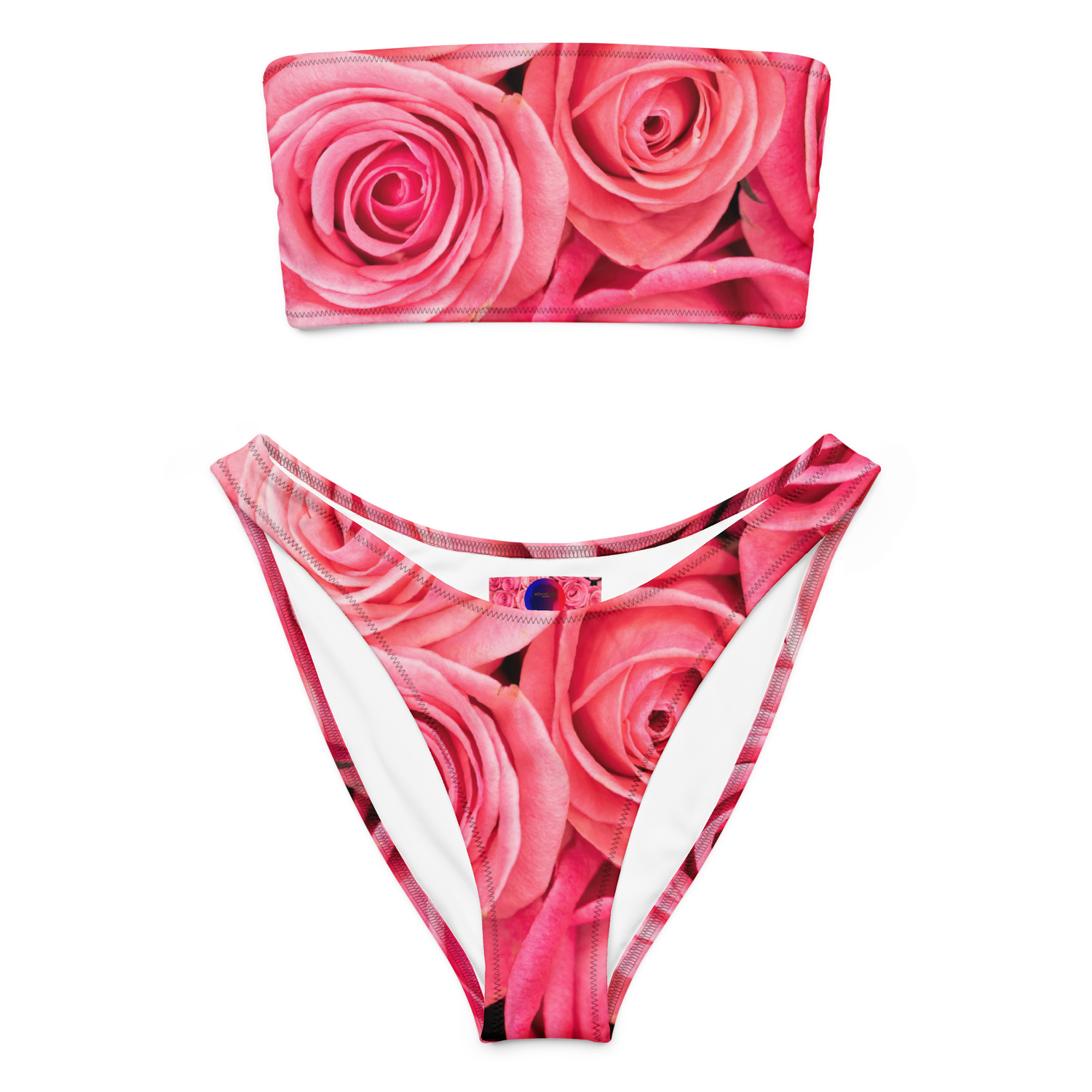 #CotitoTribe Collection Rosé Bloom Recycled Bandeau Bikini