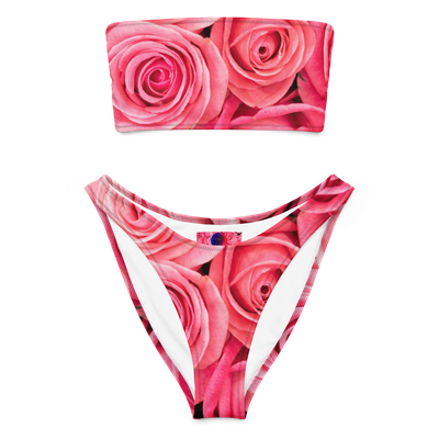 #CotitoTribe Collection Rosé Bloom Recycled Bandeau Bikini