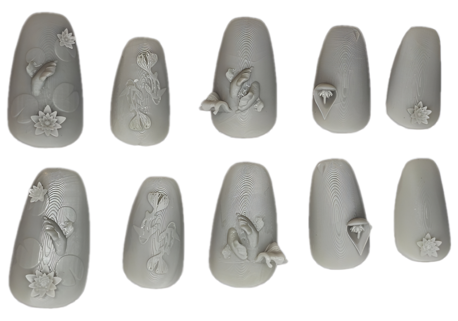 Kawaii &quot;Cute&quot; Koi 3D Press-On Nails