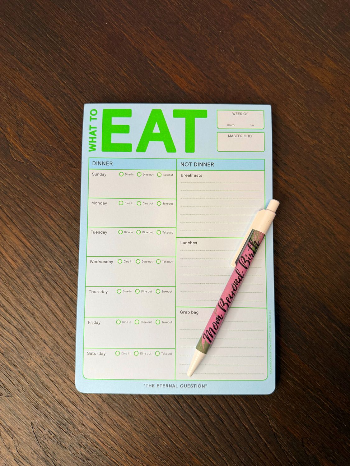 Weekly Meal Planning Notepad (with Magnet)