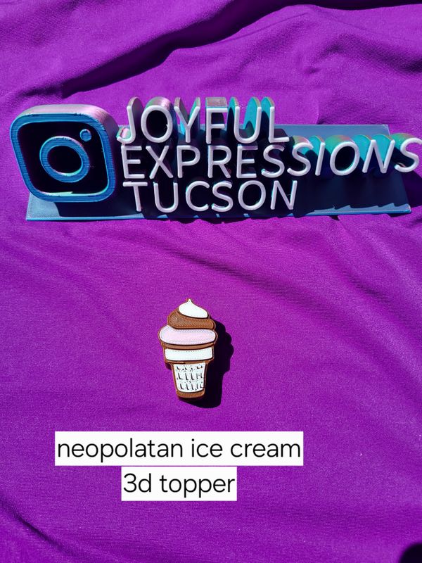 Neopalatan ice cream 3d strawtopper