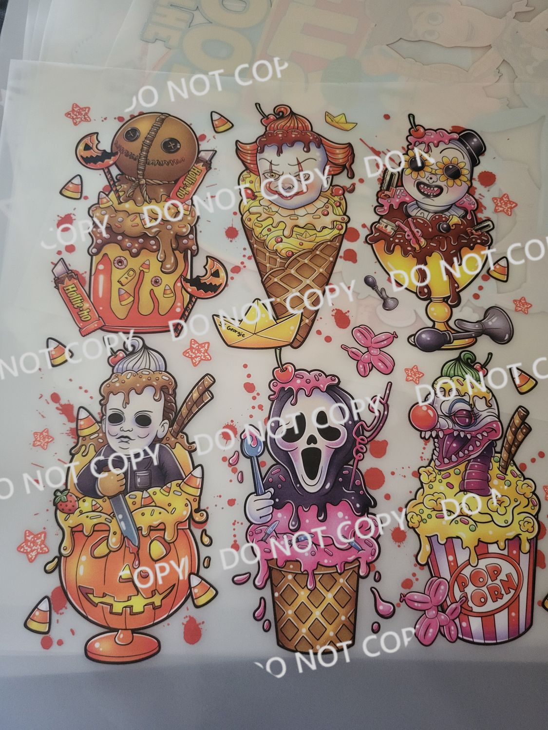 Horror ice cream dtf transfer