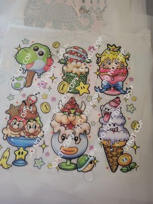 Mario bros  icecream dtf transfer