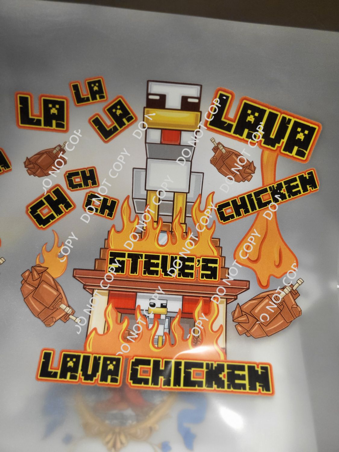 Lava chicken dtf transfer