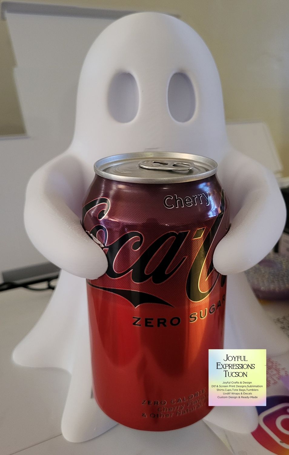 Soda can ghost decor