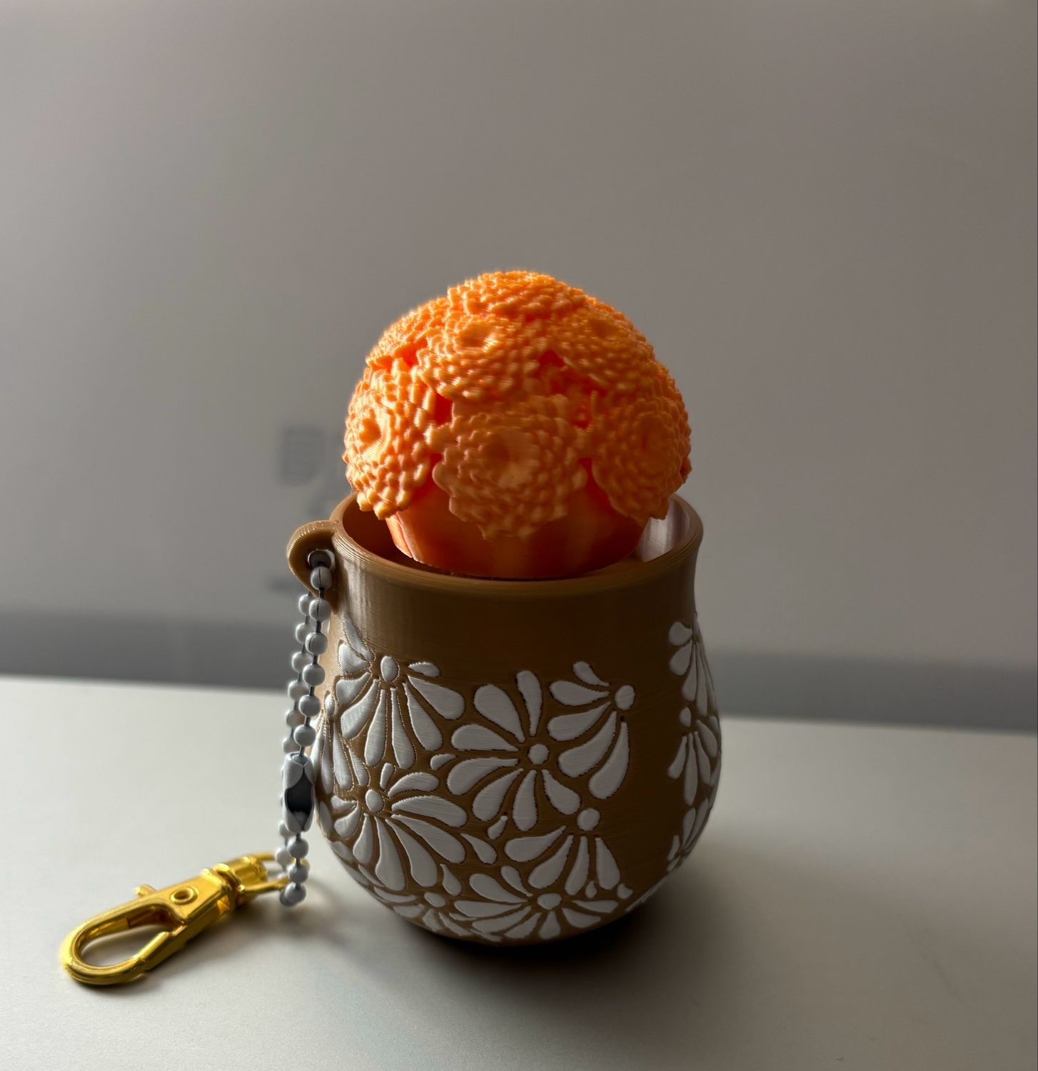 Talavera Cempasuchil Clicker Keychain