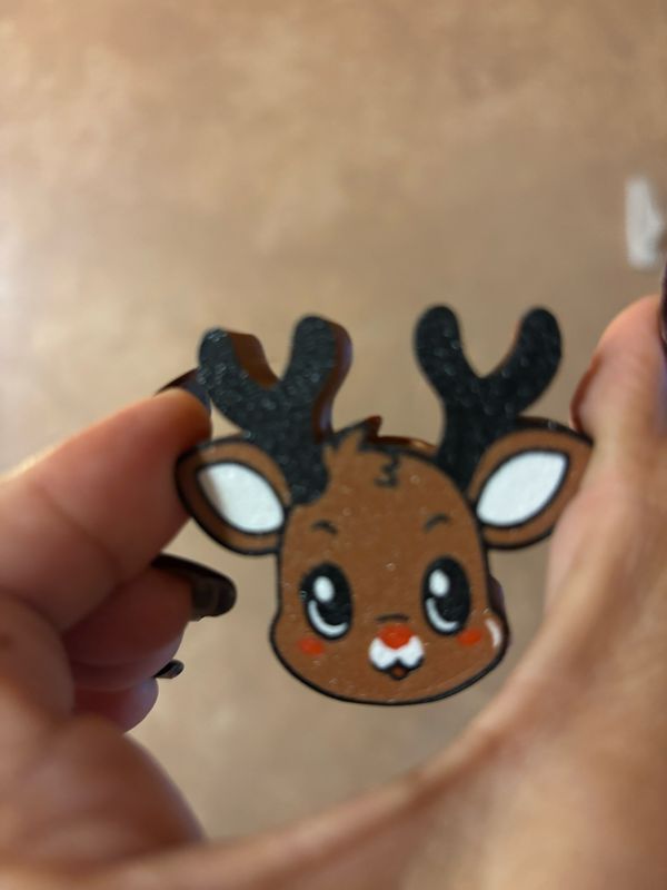 Double Sided Reindeer Strawtopper