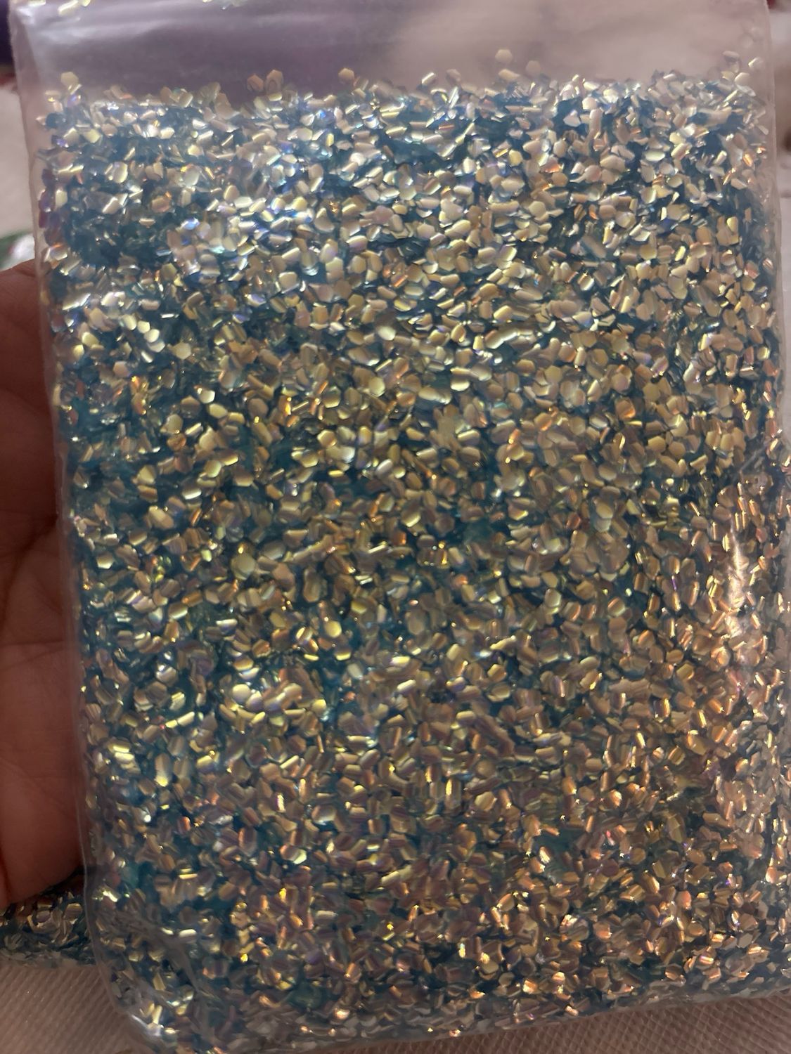 Blue Gold Bubble Glitter