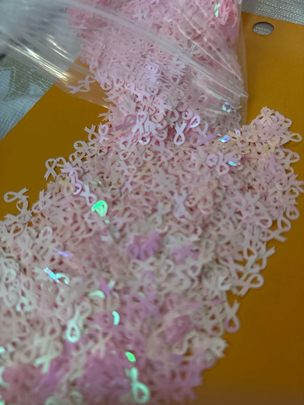 Pink Color shift Ribbon Shaped Glitter