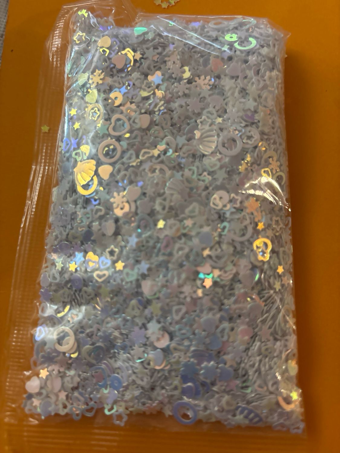 White Color Shift Fun Variety Shaped Glitter