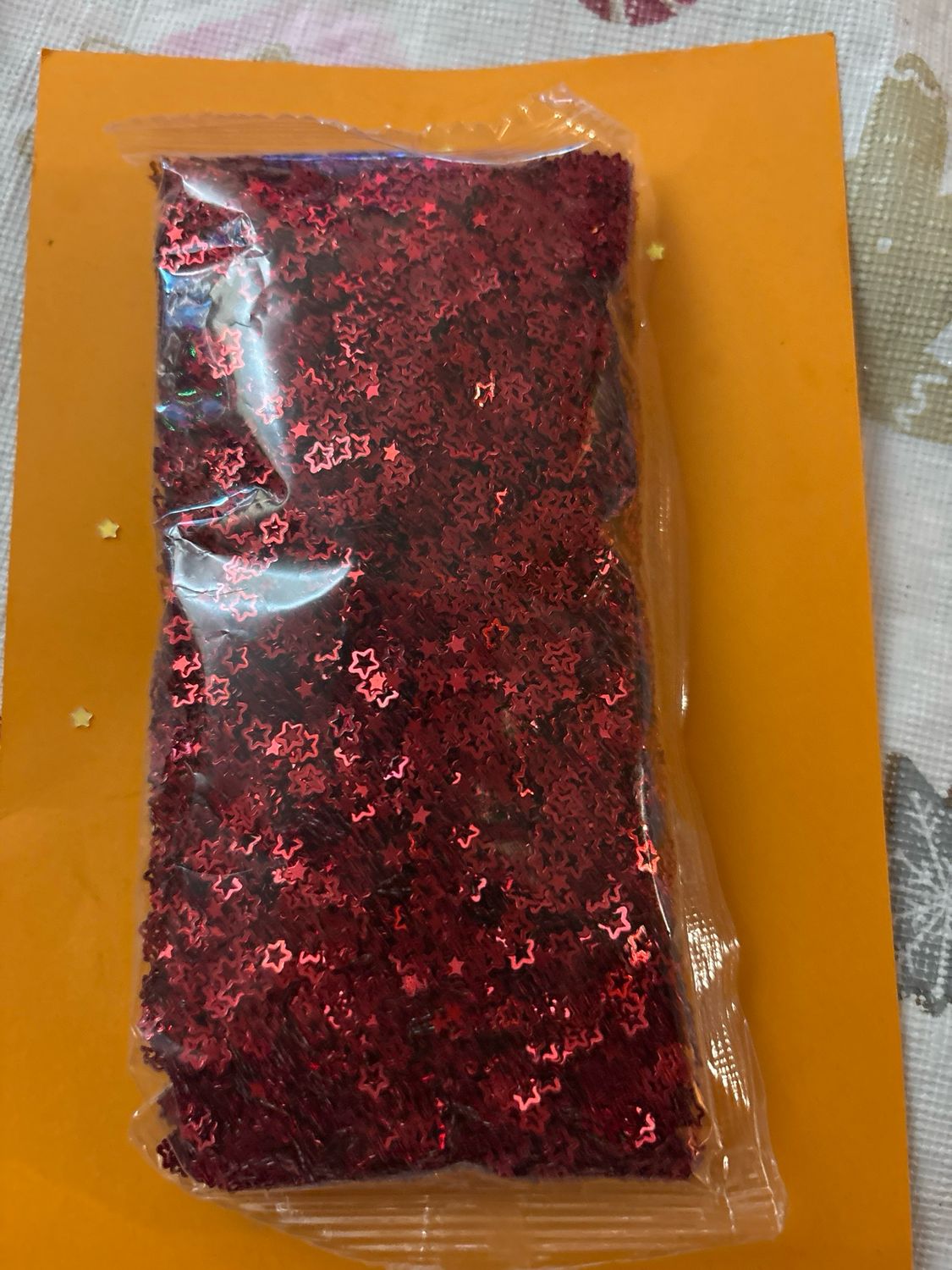 Red Star Shaped Glitter
