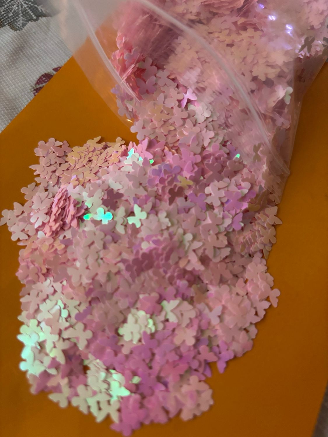 Pink Color shift Butterfly Shaped Glitter