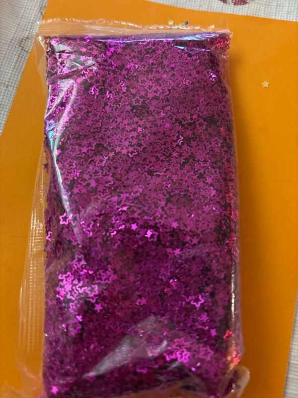Magenta Star Shaped Glitter