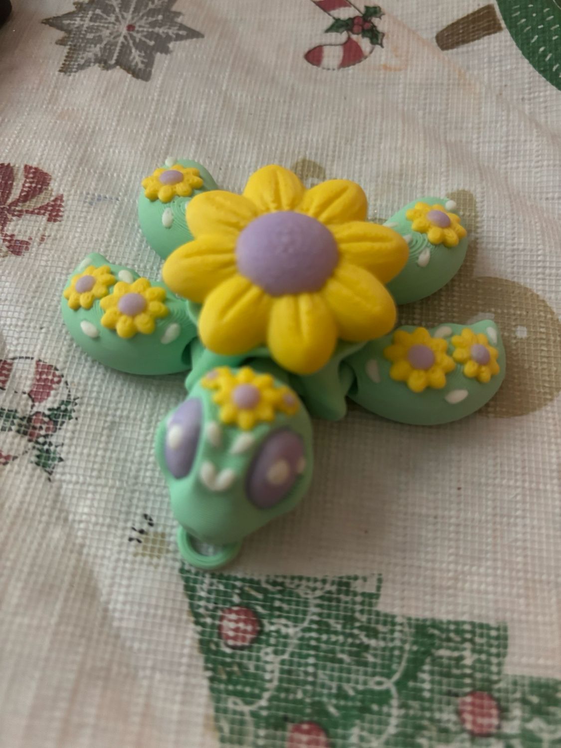 Sunflower Joyful Turtle Keychain