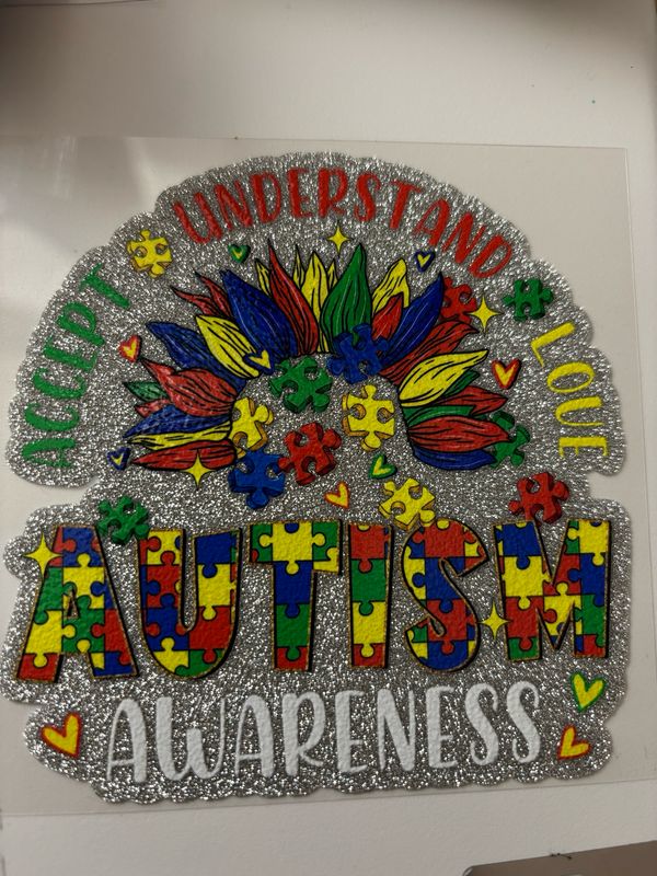 Glitter Uvdtf Decal Autism Awareness