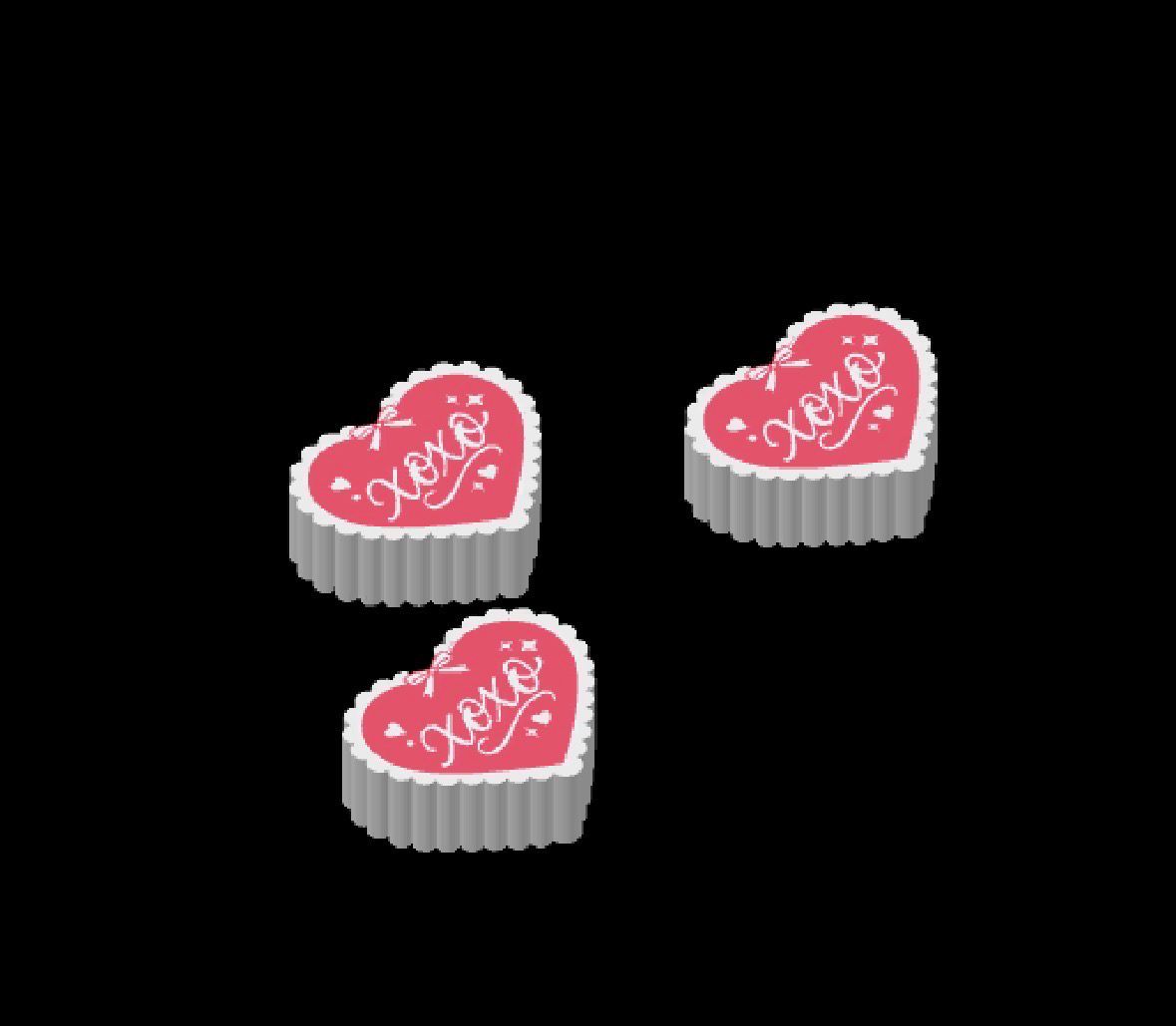 Exclusive Scalloped Heart Xoxo Strawtopper