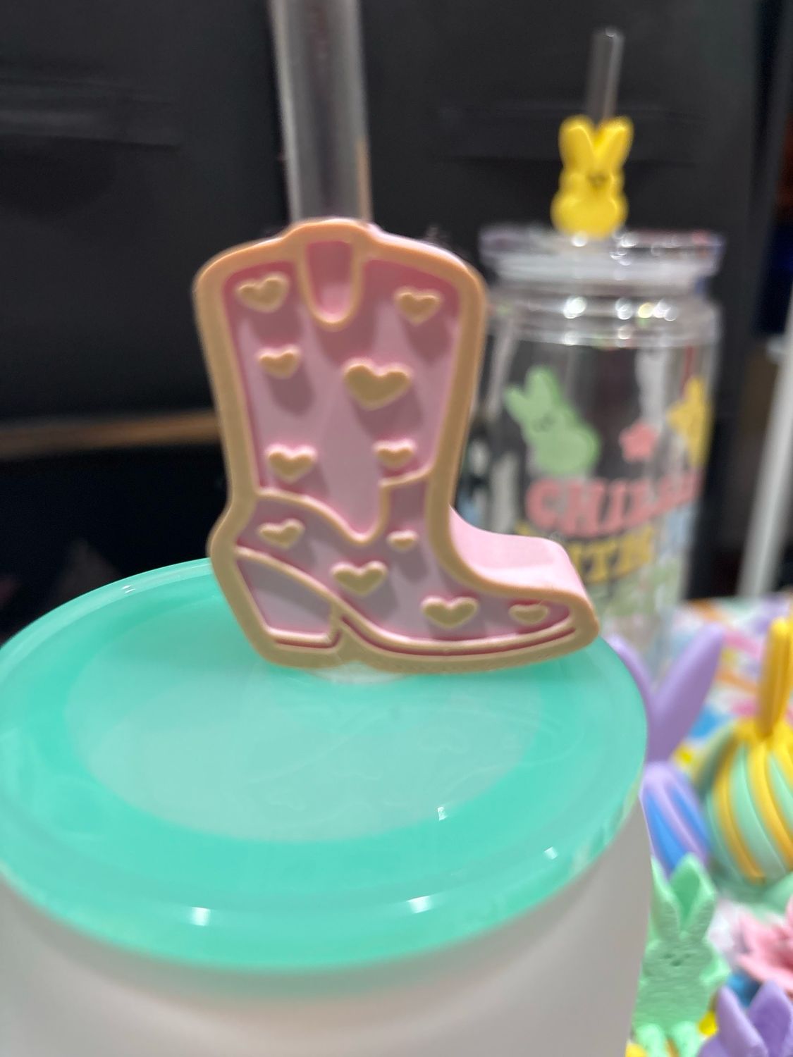 Cowgirl Boot Light Brown/ Pink