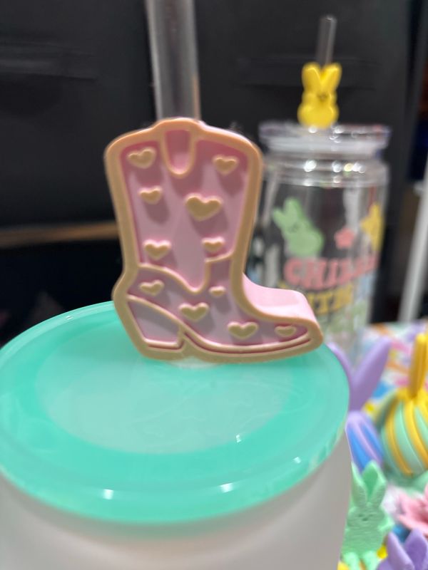 Cowgirl Boot Light Brown/ Pink