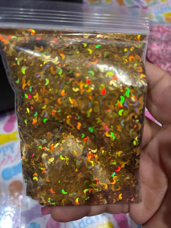 Stars And Moon Mix Shaped Glitter 50 G Gold
