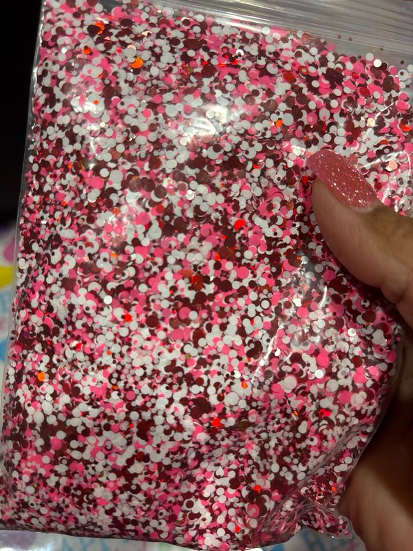 Red White Pink All Circles Mix