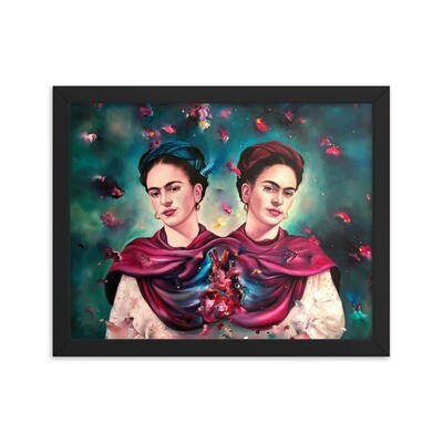 Frida Sisters II by artist Gilbert Cantu - Framed poster