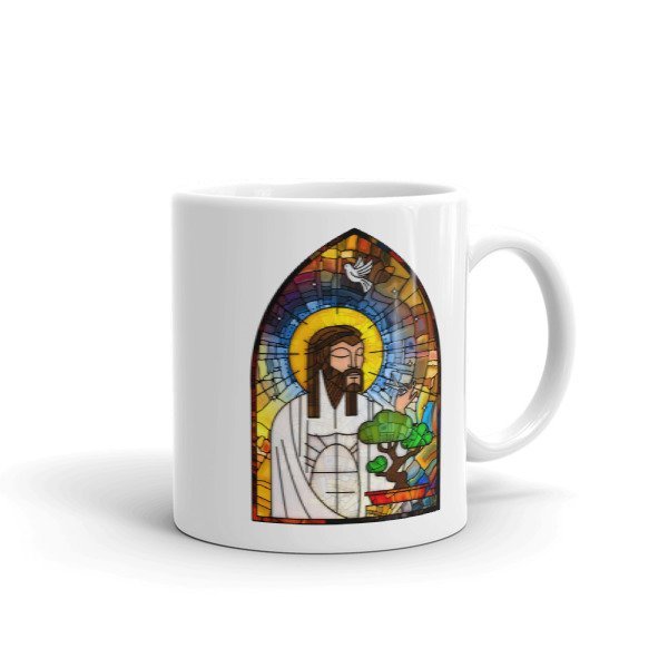 Jesus Loves Bonsai Stained Glass MUG - Ezekiel 17:24