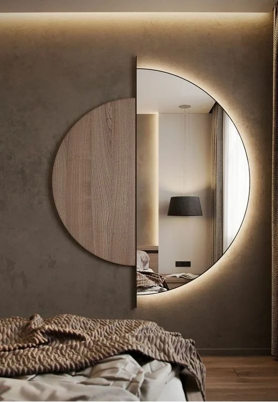 Mirror in Left cut Half Moon with LED- MIRLHM1200