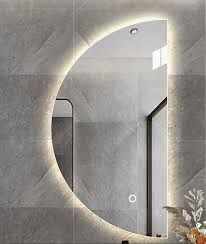 Mirror in Right cut Half Moon with LED- MIRRHM1200