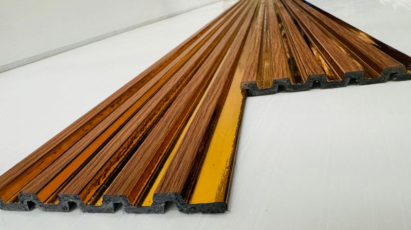 PS Wall Panel In Teak Gold Infill 2.7 M