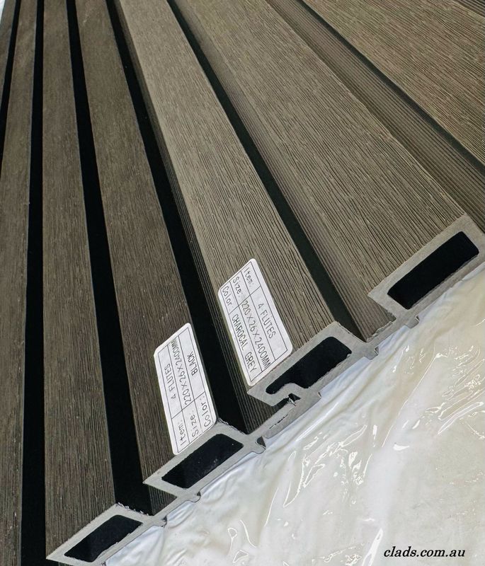 External Cladding In Charcoal Grey 4 Slat 3 M