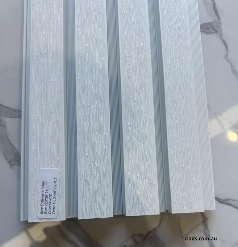 External Cladding White Color 4 Slat 2.4 M