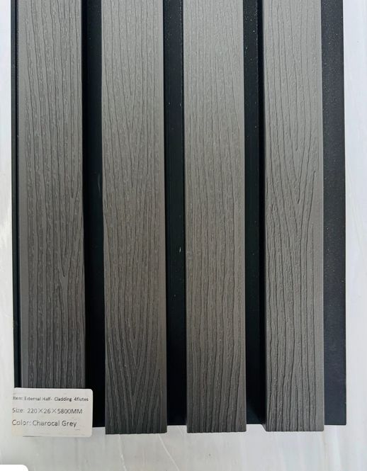 External Half Cladding in Charcoal Grey 4 Slat 5.8 M