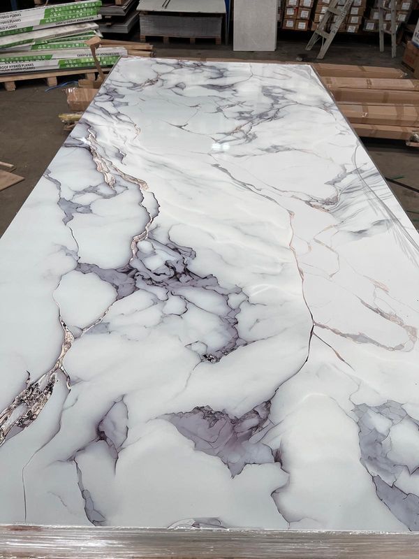 Glossy 3D PVC Natural Stone look Marble Sheet