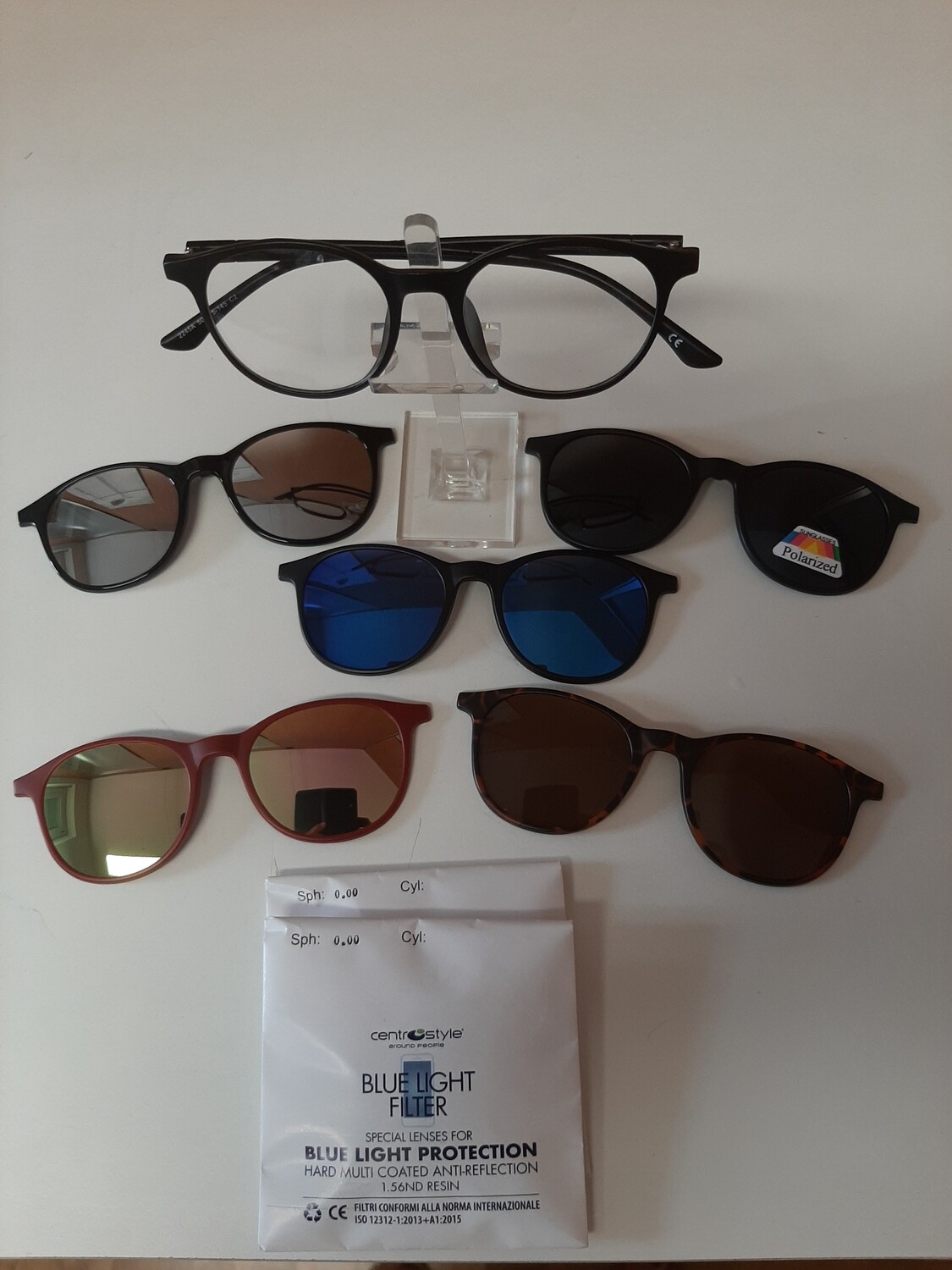 TOMMY Occhiale FILTRO LUCE BLU  senza diottrie +5 clip on