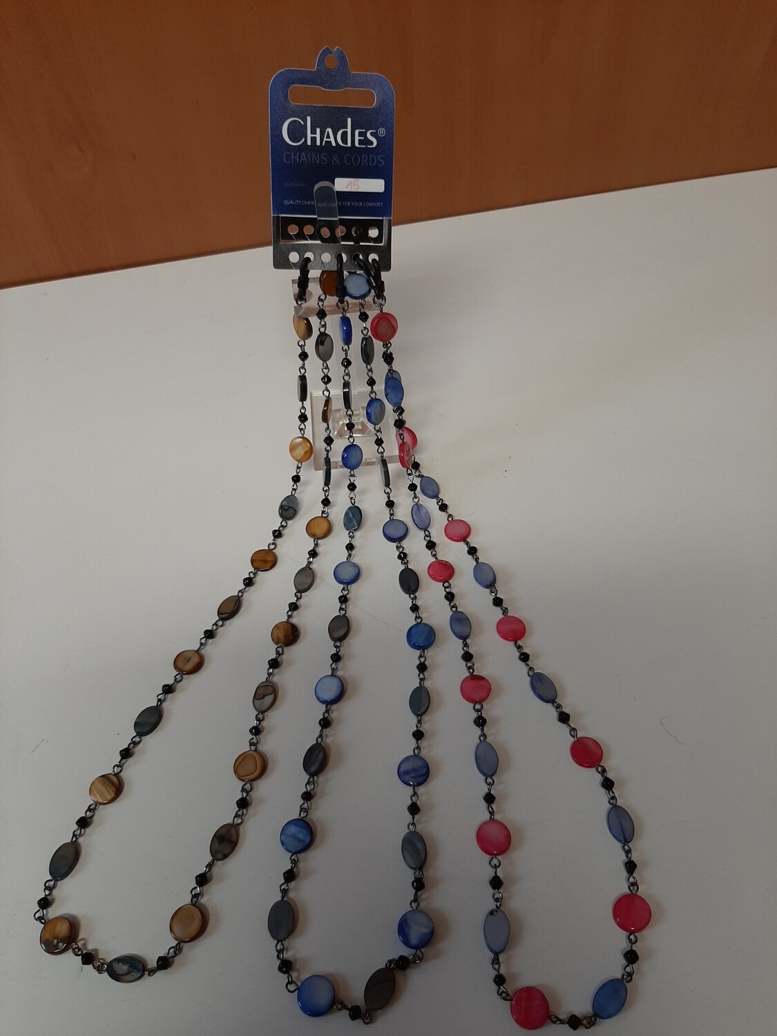 Catenella portaocchiali con pietre dure, Colore: Ocra / Grigio